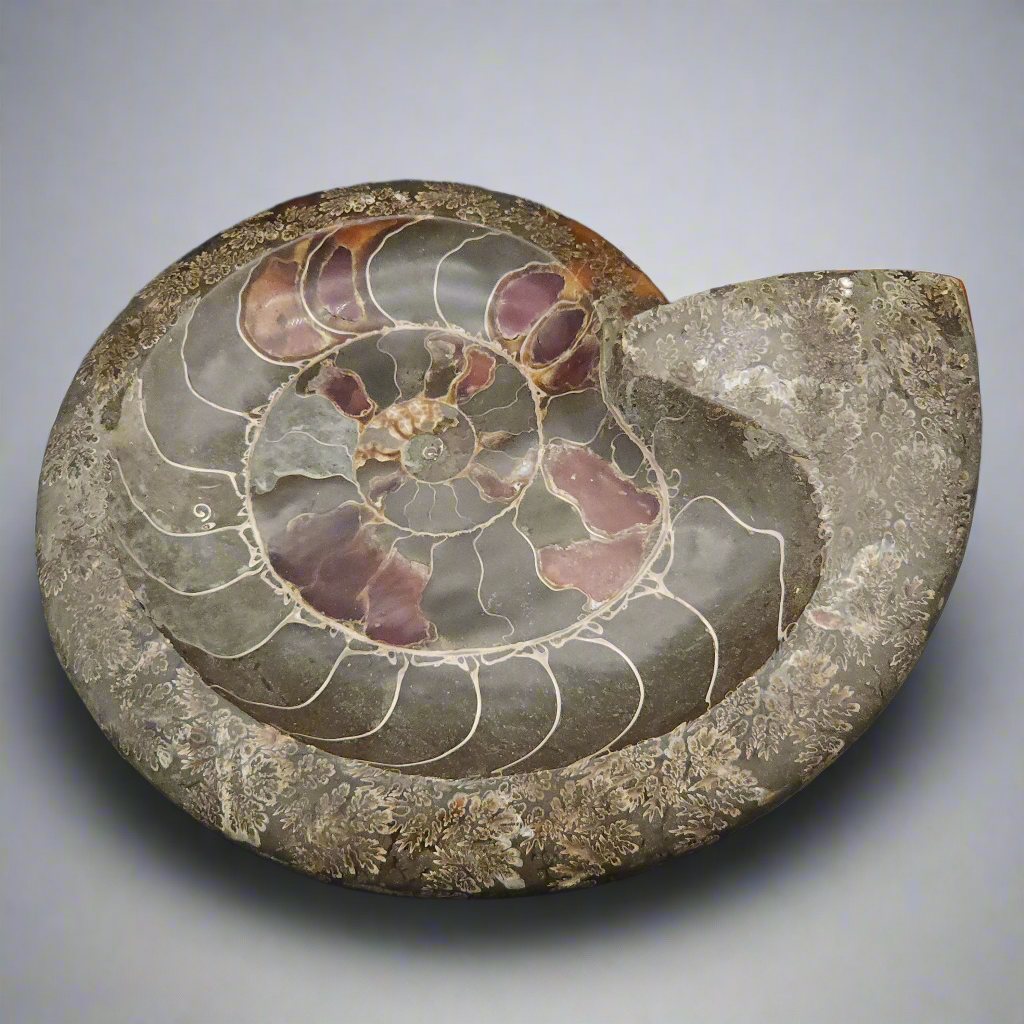 Huge 11" Stunning Madagascar Ammonite Fossil Carved into a Bowl – Unique Decorative Fossil